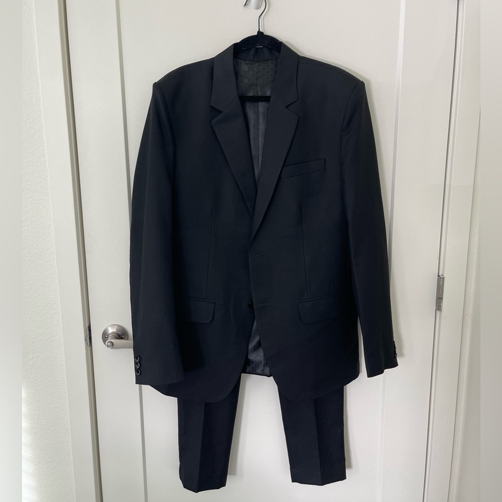 Men’s Custom Tailored Black Suit Set Never Worn